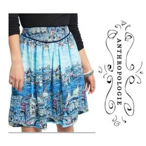 Anthropologie 52 Conversations Skirt Venice Landscape City Skirt Size 6